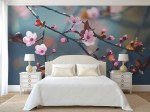 Fotobehang bloeiende Japanse kers - Sakura - slaapkamer